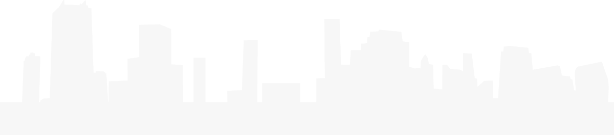 Silhouette of a modern city skyline with tall buildings