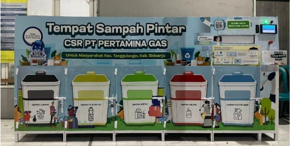 Pertamina Gas smart trash bin units for waste segregation