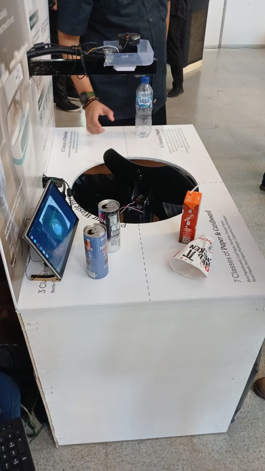 Side view of Srikandi smart waste bin at Bandung Sustainability Forum 2025