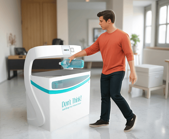 Man disposing waste into Srikandi