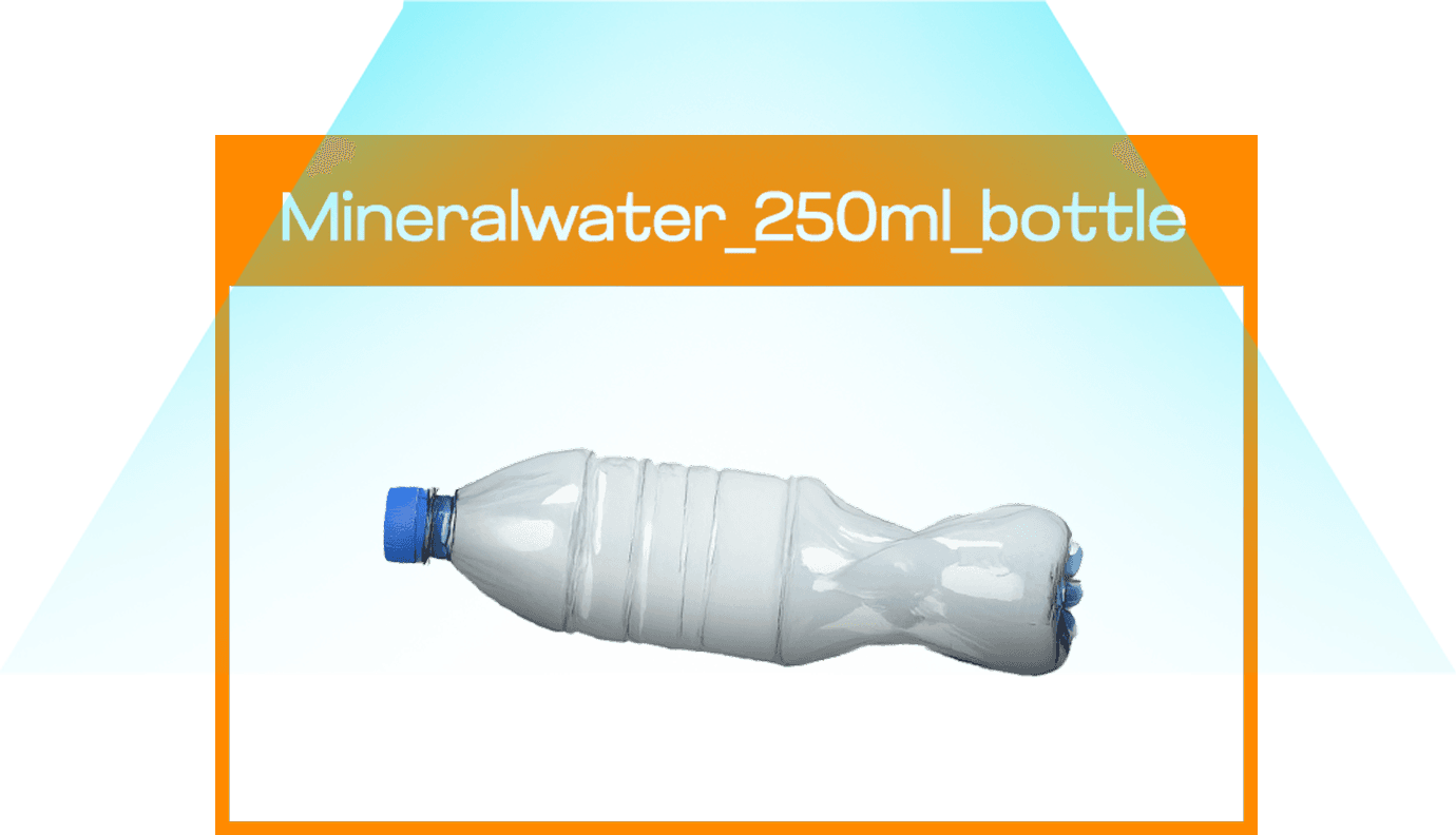 SadewaAI detecting 250ml mineral water bottle